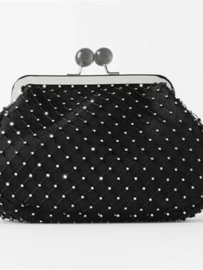 Zara rhinestone clutch evening bag